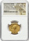 Gold Tiberius Ii Constantine 578-582 Ad Byzantine Empire Av Solidus Coin  Ngc Au