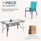 7 Pcs Outdoor Furniture Patio Table Chairs Set With Umbrella Hole For Garden
