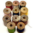 Vintage Silk Thread On Wooden Spools Lot Of 11