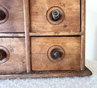 Vintage 8 Drawer Apothecary Cabinet Wooden Oak Spice Box Wall Shelf Great Patina