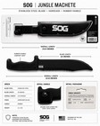     jungle Machete 10    Stainless Steel Fixed Blade Knife W Sheath Sog     