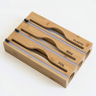 Bamboo   Plastic Wrap Dispenser     Stylish Aluminum Foil   Stretch Film Box - New