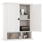 Rustic Wooden Farmhouse Medicine Cabinet With Barn Doors - Wall Mounted Storage