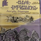 Provo Craft Clear Impressions Acrylic Stamps  Set Of 4 Snowmen   Mittens Winter