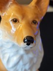 Vintage Sylvac Corgi Dog 3128 Figurine Figure - Sitting Orange White 