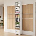 Tall Narrow Bedroom Bookshelf Storage Cabinet W adjustable Shelf For Home Office