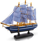 Sailboat Model Decor  Wooden Sailing Boat Nautical Decor 7 x8  Model Ship For Oc