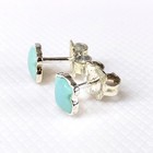 Tous Earrings 925 Silver Amazonite Bear Design Elegant Jewelry Accessories F396