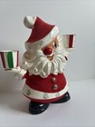 Vtg Holt Howard Christmas Flocked Santa Candleholder Japan 1950   s Mcm As Is