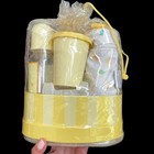 Vintage Carter   s Child Of Mine Baby Gift Set 5 Piece Feeding Yellow Bag Giraffe
