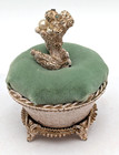 Vintage Florenza French Poodle Pin Cushion trinket Box