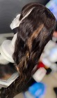 Beautiful  28 Inch  Black With Brown Highlights And Bangs  Human Hair Wig 
