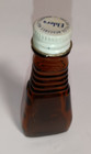 Vintage Mini Glass Bottle   Metal Cap 1 Fl Oz  Ehlers Retro Mcm Flask Tinted