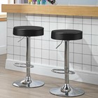 Topbuy Round Bar Stool 1 Pc Adjustable Swivel Pub Chair U Leather W  Footrest