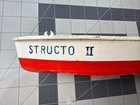 Vintage Structo Ii Toy Boat Mercury Outboard Motor Works Metal Wood 1950s Rare