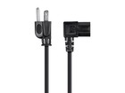 Monoprice Power Cord 2ft Black Nema 5-15p To Right Angle Iec 60320 C13 16awg 13a