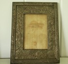 Antique Metal Picture Frame  Floral Design -  Asian Aesthetic - Heavy