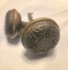 Antique vintage Ornate Cast Iron Door Knob Backplates Door Hardware Salvage