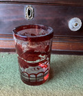Antique Bohemian Ruby Red Blown Glass 1880