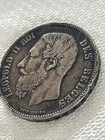 1876 Belgium 5 Francs Silver Coin  Leopold Ii   7234 Asw  Vf  2 16mill Minted     