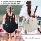 Quilted Tennis Bag For Women     Tennis Backpack   Crossbody Sling   Holds 2 Ra   