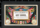 Stunning 1876 Philadelphia Centennial Dry Goods Patriotic Adv Trade Card Sr c dg