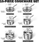 Multi-ply Full Clad Pots A    Stainless Steel Kitchen Cookware Sets 10-piece