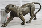 Snarling Leopard Bronze Statue Figure Sculpture Animal Figurine Jaguar Puma Sale