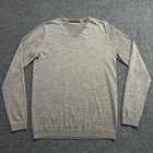 Joe Merino 100  Merino Wool Cardigan Men s Size M Grey Lightweight Sweater