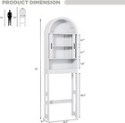 Arched Over The Toilet Storage Cabinet  White Freestanding Bathroom Organizer