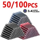 50 100pcs Fountain Pen Ink Cartridges 3 4mm Black Blue Red Universal Refill