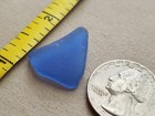 Genuine Beach Sea Glass Surf Tumbled Cornflower Light Blue Pendant Frosted T01