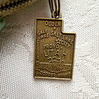 Green Patterned Fabric Kiss-lock Coin Purse Metal Frame Utah Charm