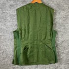 Vintage Hunting Vest Mens Xl Green Utility Pockets Leather Shoulder Pad Duck