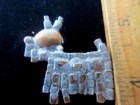 Adorable  Czech Vintage Style Glass Rhinestone Button Dog   Black  Collectable