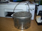 Vintage Antique Tin Lunch Pail-4 1 2  Tall With Out Handle Being Up And 6  Round