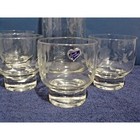 Vintage Glass 1970s Javit Crystal Etched Glass Martini Pitcher W 6 Glasses