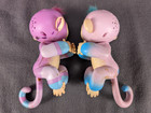 Lot Of 2 Wowwee Fingerlings Interactive Baby Monkey Toys Pink Purple Blue Pre-ow