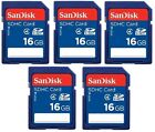 Lot Of 5 X Sandisk 16gb Sdhc Class 4 Sd Flash Memory Card Camera Sdsdb-016g-b35