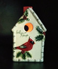 New Yankee Candle Christmas Cardinal Tealight Holder Holly Birdhouse