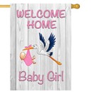 Welcome Home Baby Girl Garden Flag Baby Shower Birth Announcement Family Part   
