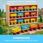Montessori Wooden Train Toy Set Magnetic Train Cars With Storage For Kids