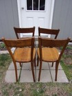 Unique Antique 4 Matching Oak Chair Set - Sturdy 