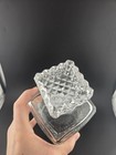Vintage Diamond Crystal Cut Glass Whiskey Liquor Decanter With Square Stopper 9 