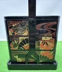 Vintage Japanese Lacquer Bento Box 3-tier Stacking Box With Stand
