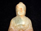 Old Nephrite Jade Stone Carved Sculpture Seated Shakyamuni Buddha Pray  09192502