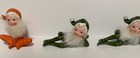 Vintage Christmas Japan Ceramic Pixie Elf  Figurines Lot Of 3