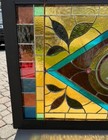 Antique Victorian Stained  Leaded  Painted Glass Window W  Jewels