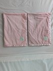 2 Pickles Pink Security Plush Fleece Baby Blanket Satin Trim 38 X 56 Twins Lovey