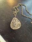 Vtg Bronze Medal W  Ancient Celtic Or Persian Motifs - Long Necklace  Talisman
